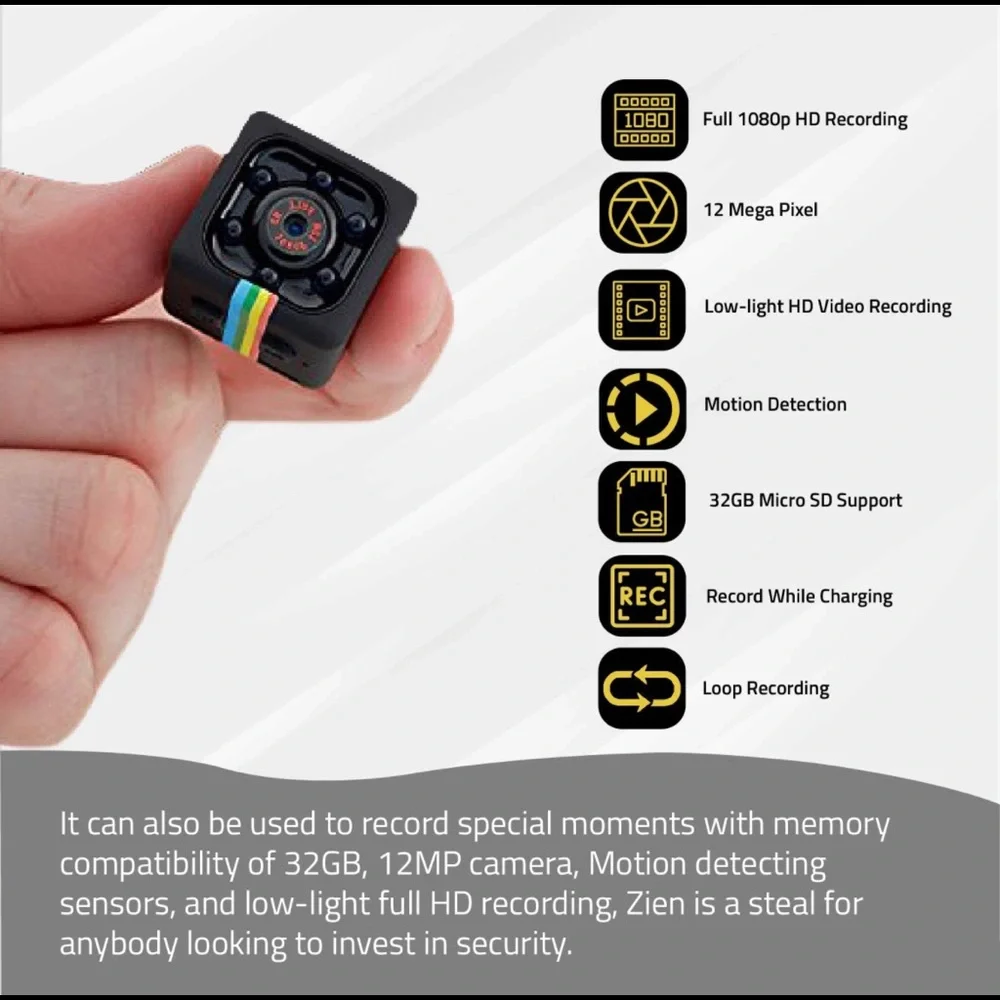 Mini Security Camera- Tiny Motion Sensor Camera- Night Vision- Nanny Cam Hidden